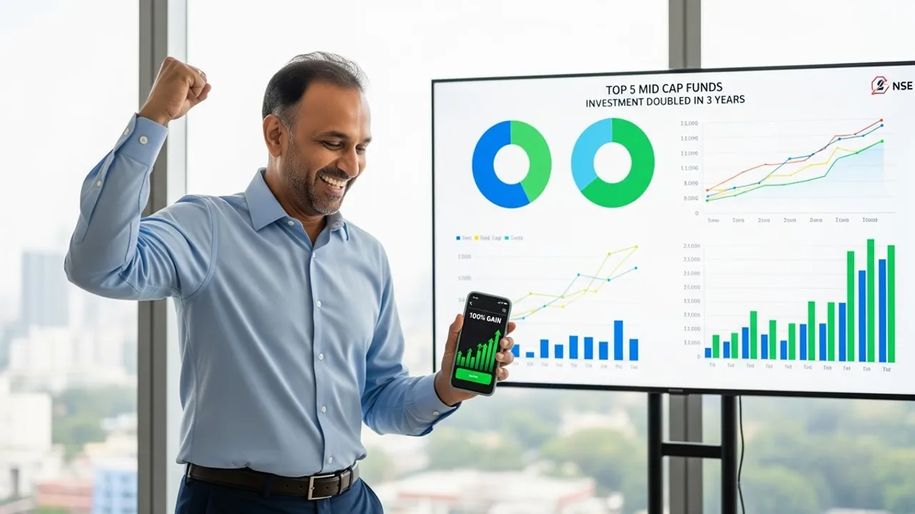 Top 5 midcap funds, best midcap mutual funds, midcap funds double money, SIP returns midcap funds, Invesco India Midcap Fund, Motilal Oswal Midcap Fund, HDFC Midcap Fund, Edelweiss Midcap Fund, Nippon India Growth Midcap Fund