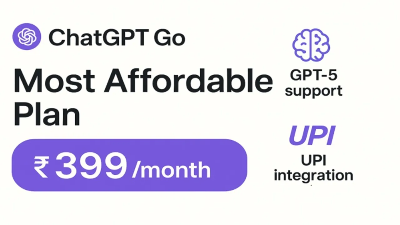 ChatGPT GO Plan, Artificial intelligence, OpenAI, ChatGPT, AI Models, ChatGPT Go प्लान भारत, ओपनएआई का नया सस्ता सब्सक्रिप्शन, GPT-5 एक्सेस 399 रुपये में, ChatGPT UPI पेमेंट इंडिया, ChatGPT Go फीचर्स हिंदी, भारत में ChatGPT सब्सक्रिप्शन प्राइस, स्टूडेंट्स के लिए सस्ता ChatGPT प्लान, ChatGPT Go Vs Plus Vs Pro, ओपनएआई का भारत-फ्रेंडली प्लान, Sam Altman ChatGPT इंडिया, ChatGPT Go India launch, OpenAI Rs 399 subscription plan, GPT-5 access in India, ChatGPT Go features and pricing, ChatGPT Go vs Plus vs Pro India, Pay ChatGPT subscription with UPI, Cheapest ChatGPT plan in India, ChatGPT for students India, OpenAI India market focus, Sam Altman ChatGPT Go announcement