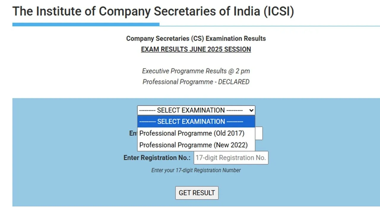 ICSI CS Professional June Result OUT