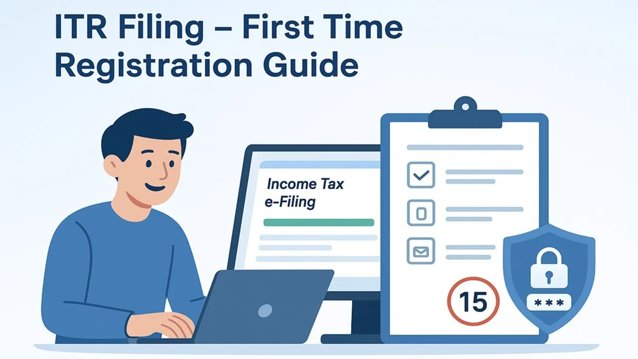 ITR filing, Income Tax Return filing, e-filing portal registration, how to register on income tax website, first time ITR filing process, ITR registration guide, इनकम टैक्स रिटर्न फाइलिंग
