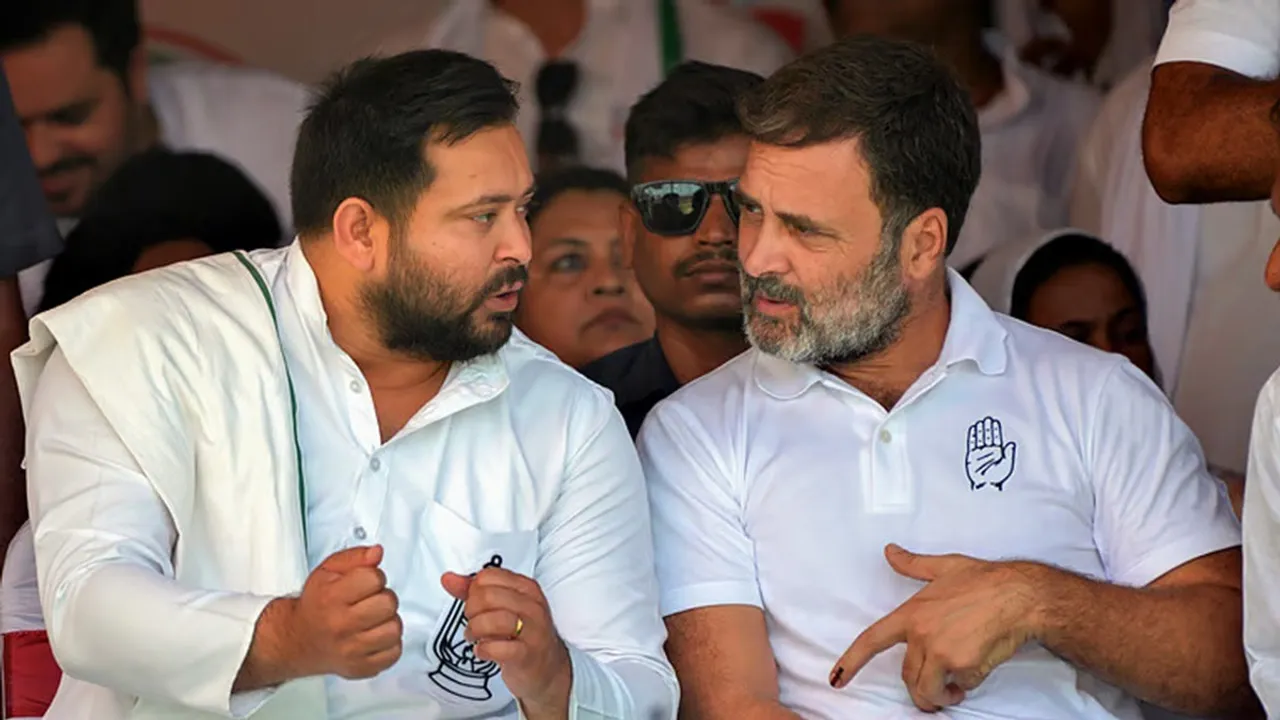Rahul Gandhi Tejashwi Yadav PTI, bihar election 2025 live, election date in bihar 2025, bihar election 2025 schedule, rjd rally in bihar, bjp rally in bihar, bihar election 2025 live, bihar election 2025 date, bihar election date, bihar election result date, bihar assembly election 2025 live, bihar election campaign live, bihar election 2025 , bihar election news, bihar election 2025 live updates, bihar seat candidate, bihar chunav 2025