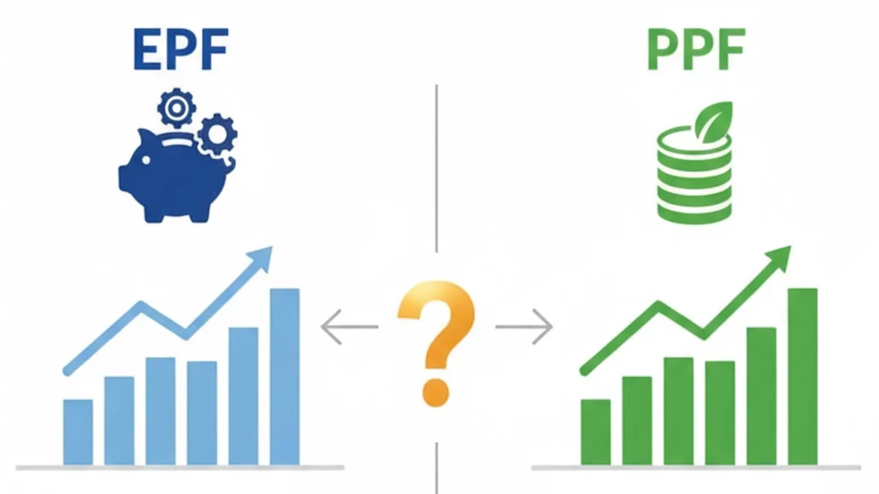 EPF vs PPF AI Image by Gemini, EPF vs PPF calculator 2025, EPF vs PPF return comparison, Best retirement investment in India, EPF or PPF which is better, EPF vs PPF interest rate comparison, EPF maturity calculator, PPF maturity calculator, EPF vs PPF tax benefits, EPF vs PPF for salaried employees, Long term savings schemes India, Government saving schemes comparison, Safe investment for retirement India, EPF contribution rules, PPF withdrawal rules, PPF interest rate 2025, EPF interest rate 2025, Best saving plan for retirement, Tax saving investment under Section 80C, EPF vs PPF compounding returns, EPF vs PPF which gives higher return, EPF vs PPF benefits and differences, EPF vs PPF online calculator India, PPF vs EPF maturity value comparison, Public Provident Fund vs Employee Provident Fund, EPF withdrawal rules and benefits, EPF vs PPF which is safer, EPF vs PPF interest rate chart, EPF vs PPF returns after 15 years