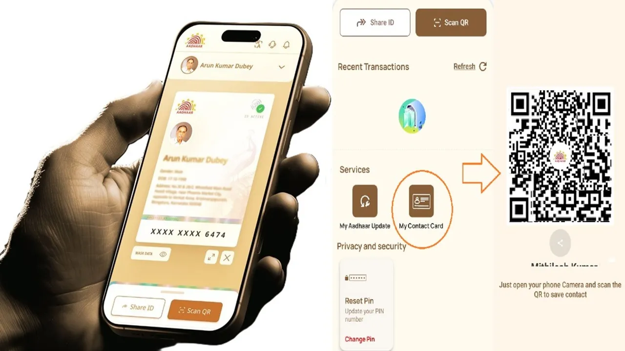 Aadhaar My contact card