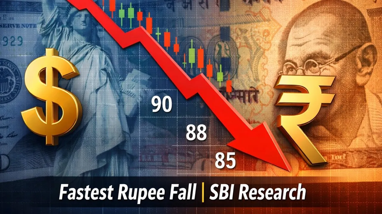 SBI Research report shows historic fall in Indian Rupee against US Dollar