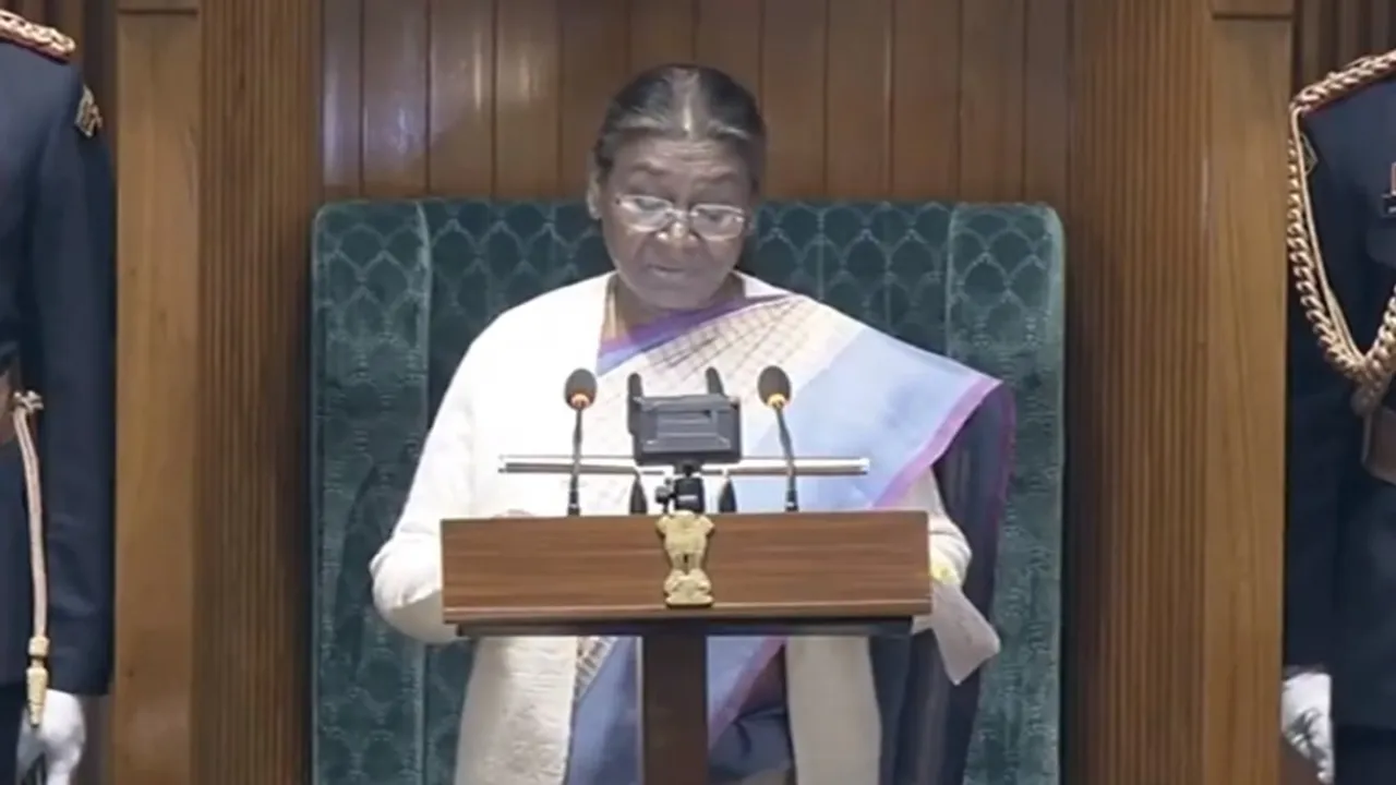 Budget 2024, Budget Session 2024, President Droupadi Murmu, joint sitting of both Houses of Parliament, बजट 2024, संसद का बजट सत्र, बजट सत्र 2024, राष्ट्रपति द्रौपदी मुर्मू, संसद के दोनों सदनों की साझा बैठक