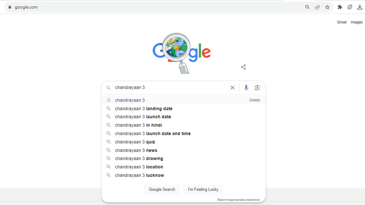 Google Search list