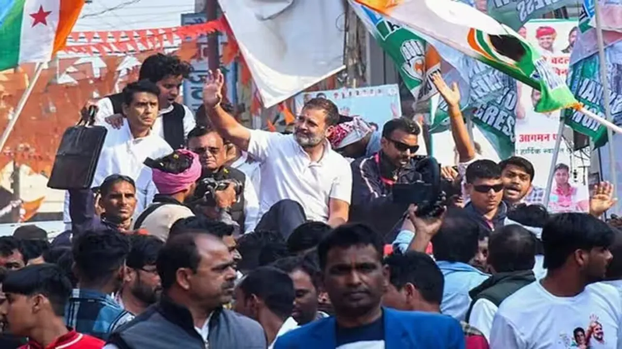 Rahul Gandhi during Bharat Jodo Nyay Yatra in UP