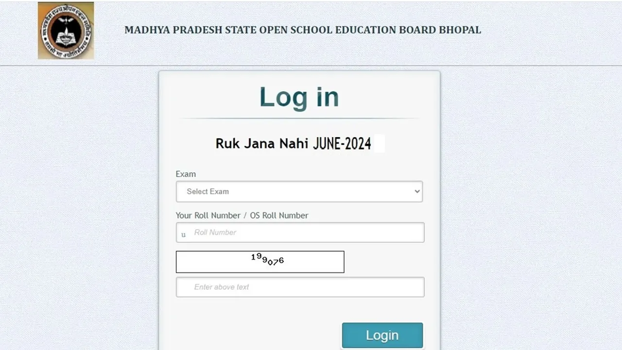 MPSOS Board 10th 12th MP State open school June result