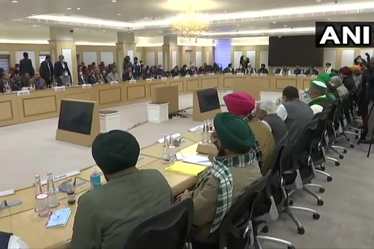 Farmers protest, 7th round of talks between protesting farmers unions and three central ministers got underway, farm laws, new agri laws