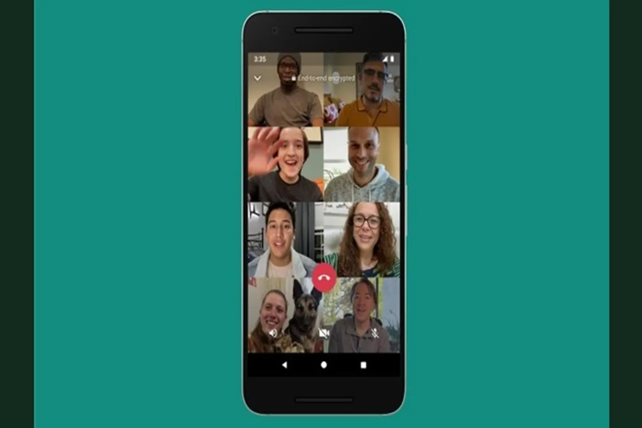 now you can do group voice video call together with eight people on whatsapp update will be available from next week