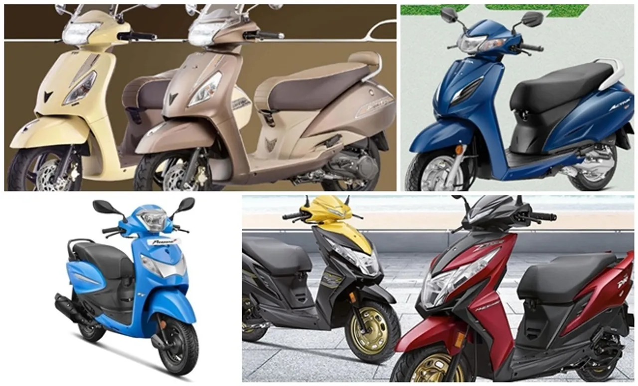 BSVI 110cc scooters you can buy in India under 68000 rupee, Honda Activa 6G, TVS Jupiter, Hero Pleasure Plus, Honda Dio