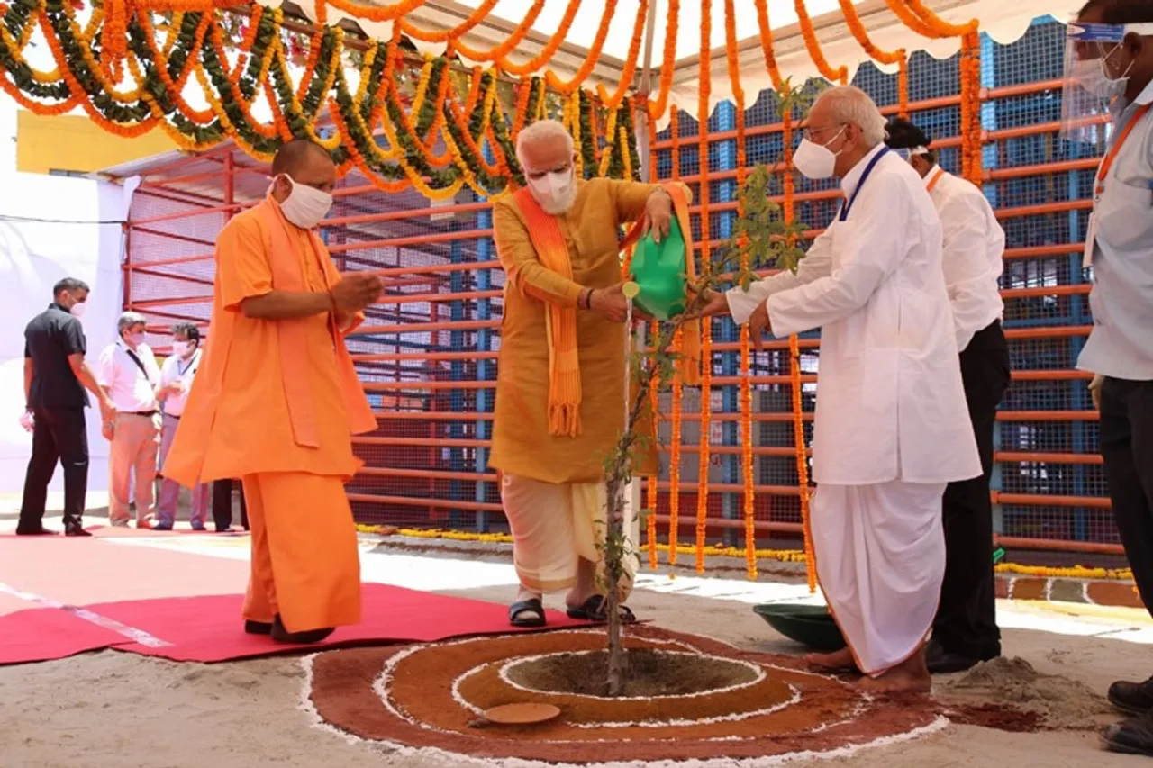 parijat tree, what is significance of parijat tree planted by PM narendra modi at ram janambhoomi ayodhya