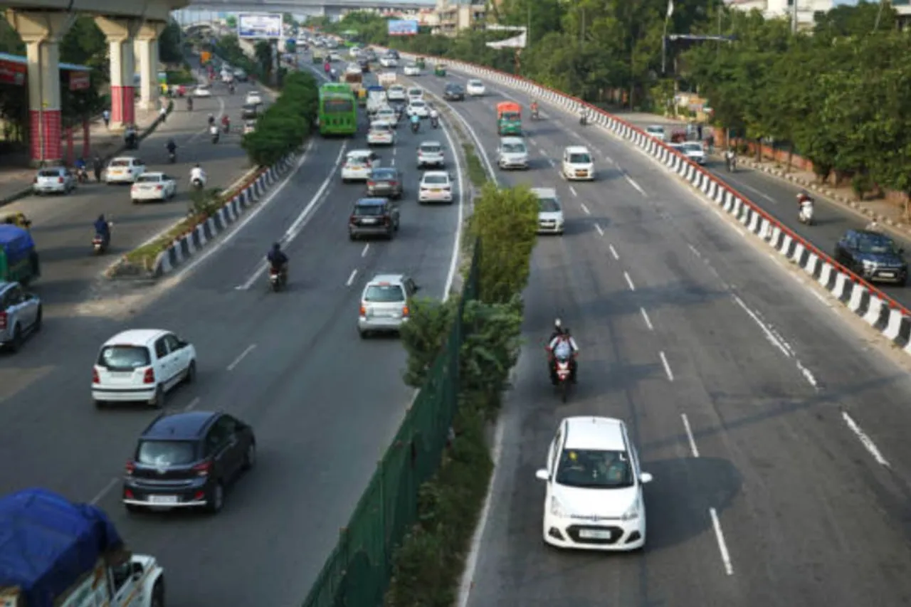 Vehicles on road