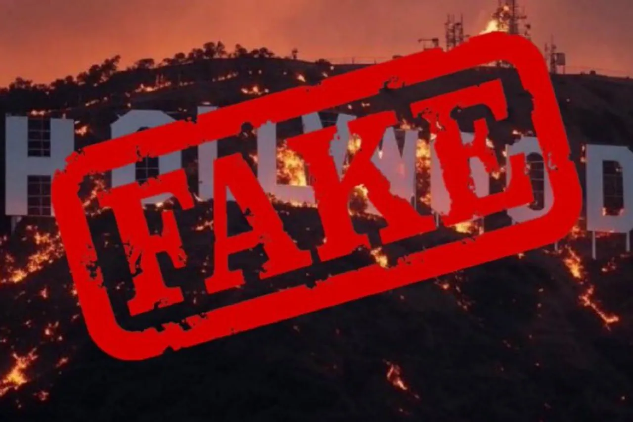 Hollywood Hills burning video is fake and AI generated