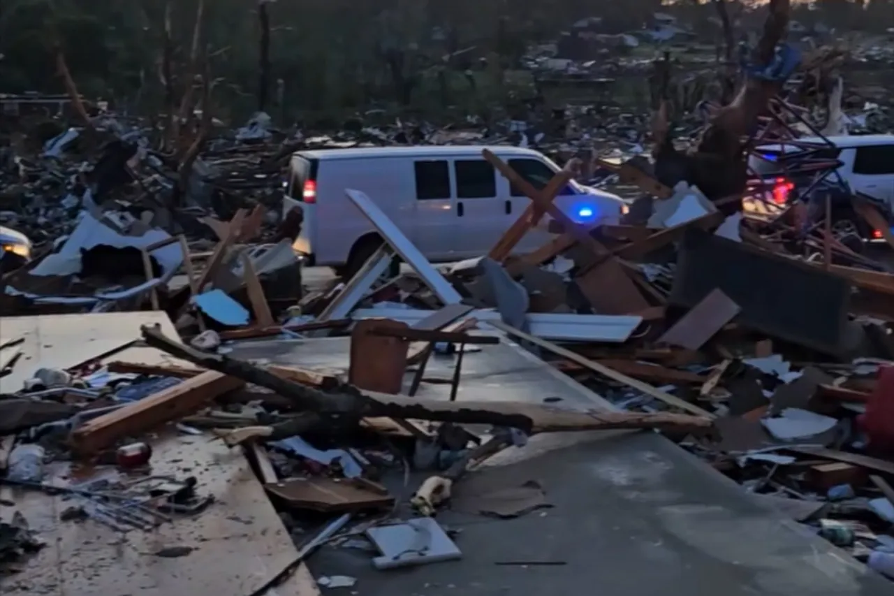 Debris and damaged homes after deadly storms in Kentucky, May 2025