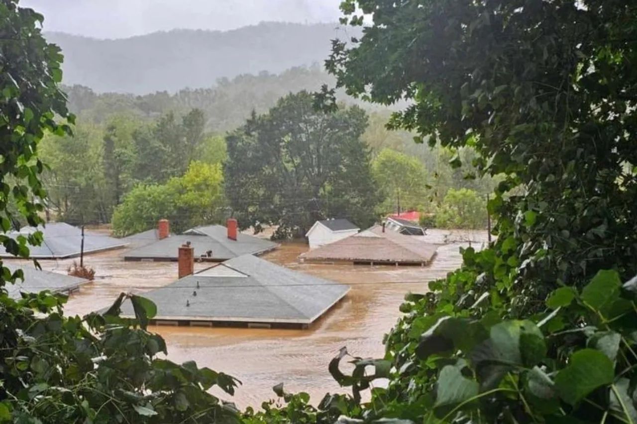 Swannanoa River in Baltimore reached flood levels not seen since 1791