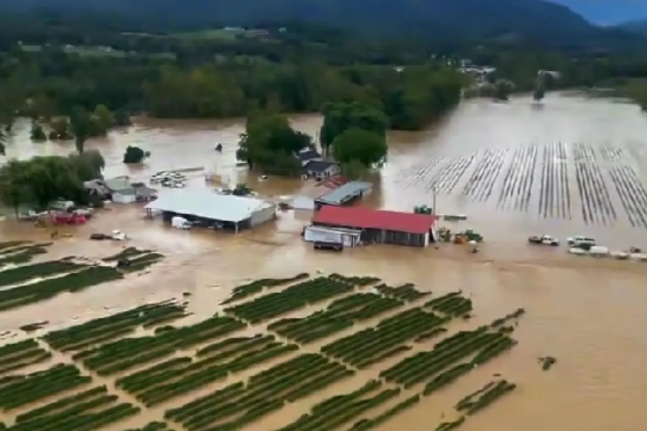Swannanoa River in Baltimore reached flood levels not seen since 17911
