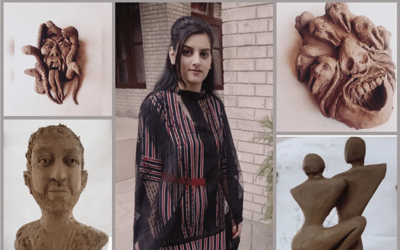 Snowber Trumboo, an upcoming sculpture artist from Kashmir