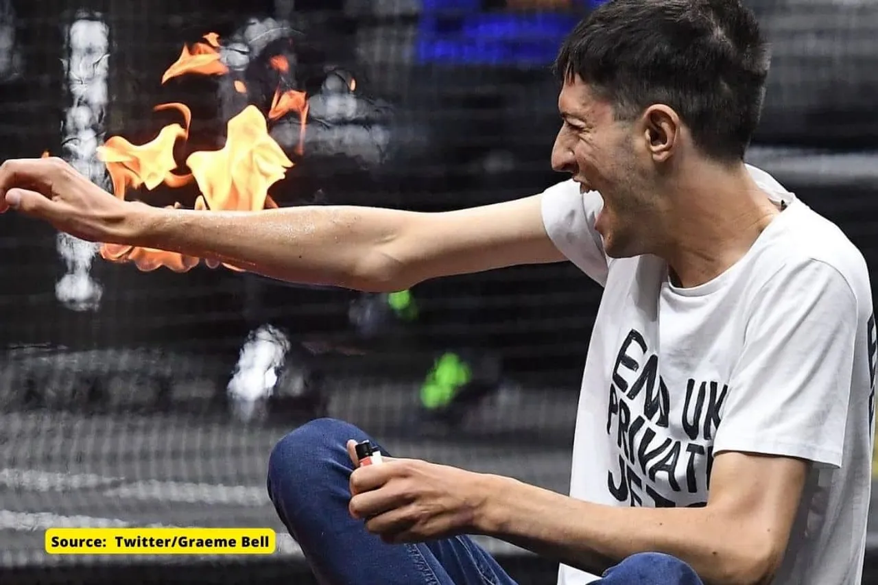 Why Climate change activist set his arm on fire during Laver Cup?