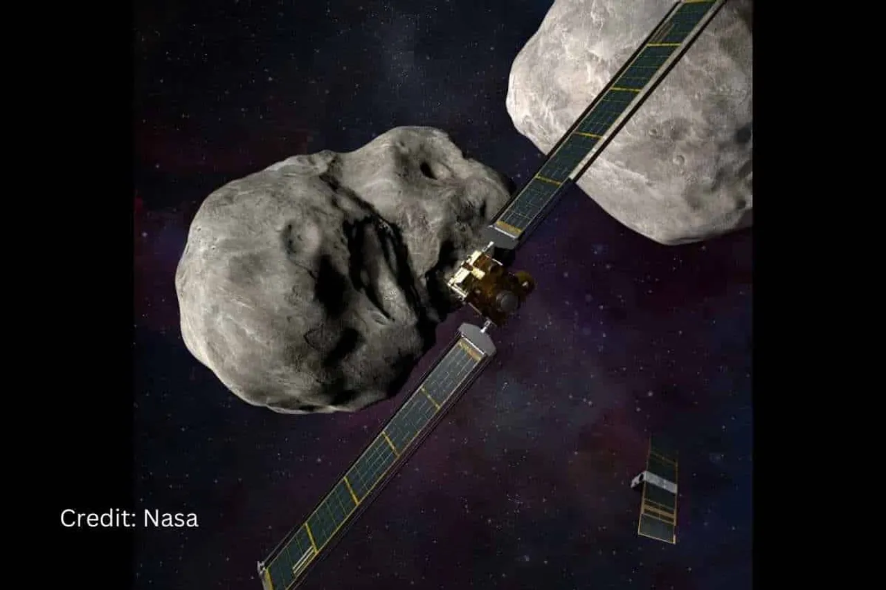 An Illustration of DART, from behind. Credit: Nasa