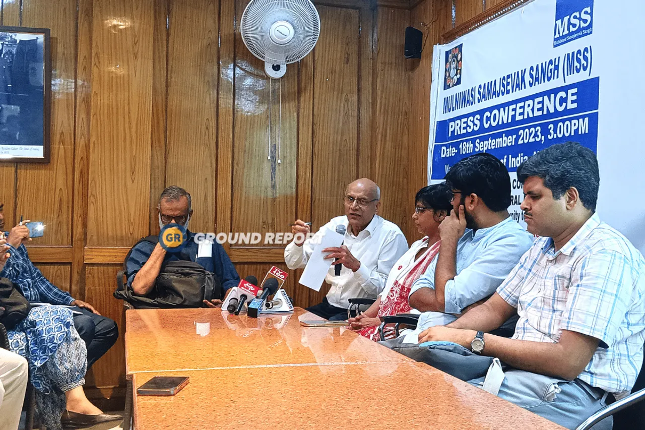 Press conference organized by Mulniwasi Samajsecvak Sangh at the Press Club of India