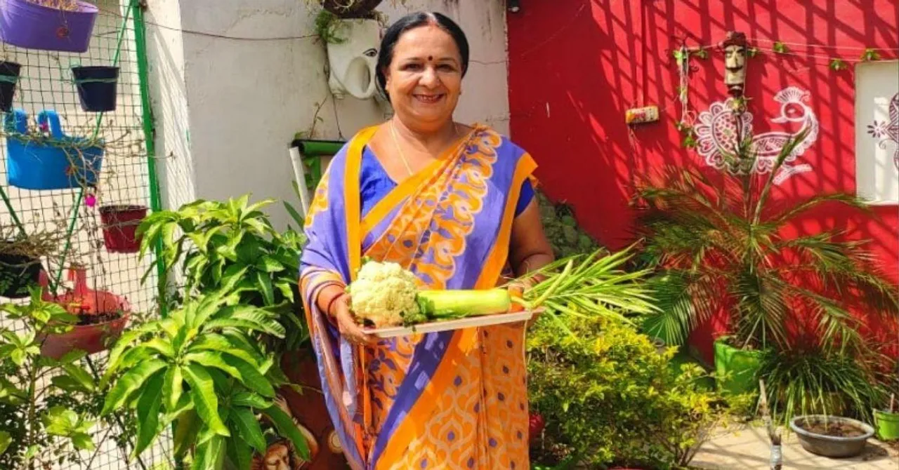 Jyoti doing terrace gardening