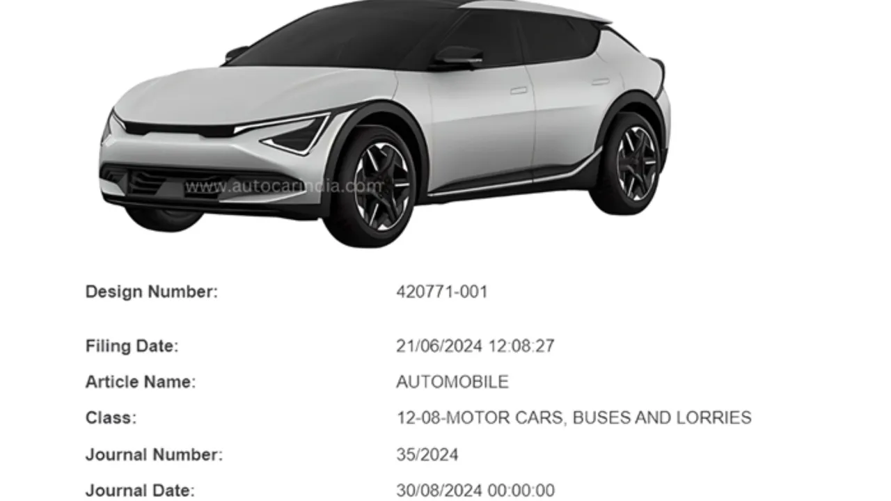 Kia EV6 Facelift Design Patented India