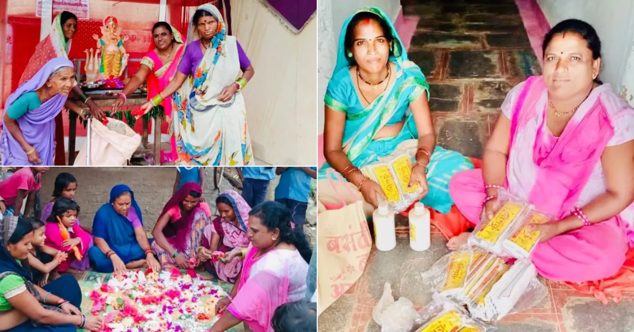 इन महिलाओं ने मिलकर 100 गाँवों के पंडालों से एकत्रित किये फूलों से बनाई अगरबत्तियां!