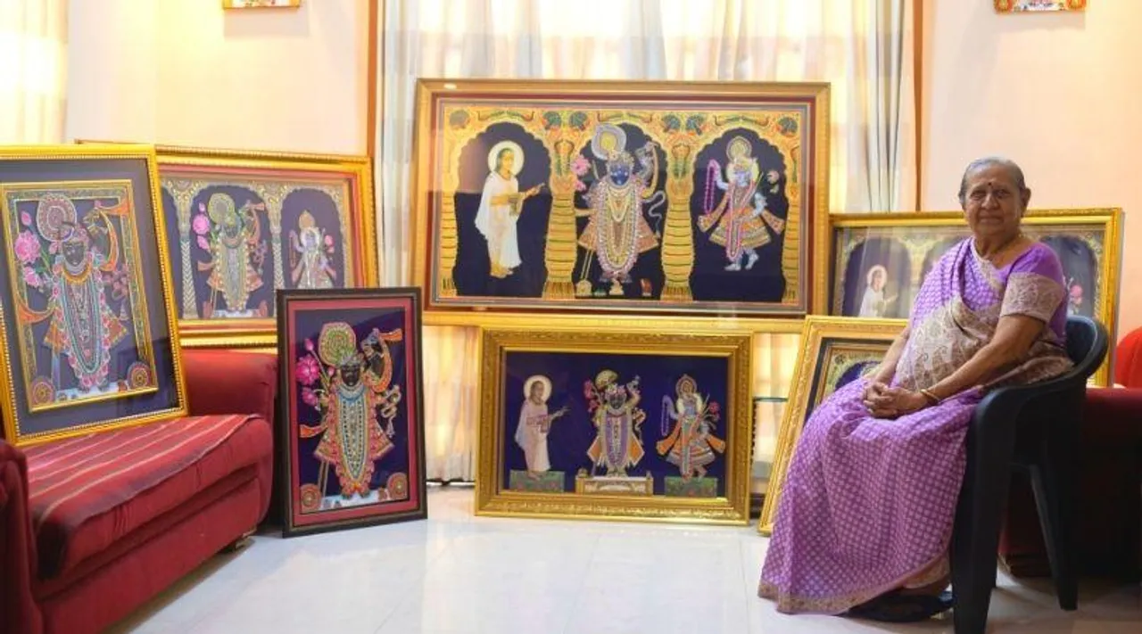 79 वर्षीया परदादी ने 10 साल पहले सीखी पिछवाई चित्रकला, जीवन की सांझ में बनाई अपनी पहचान