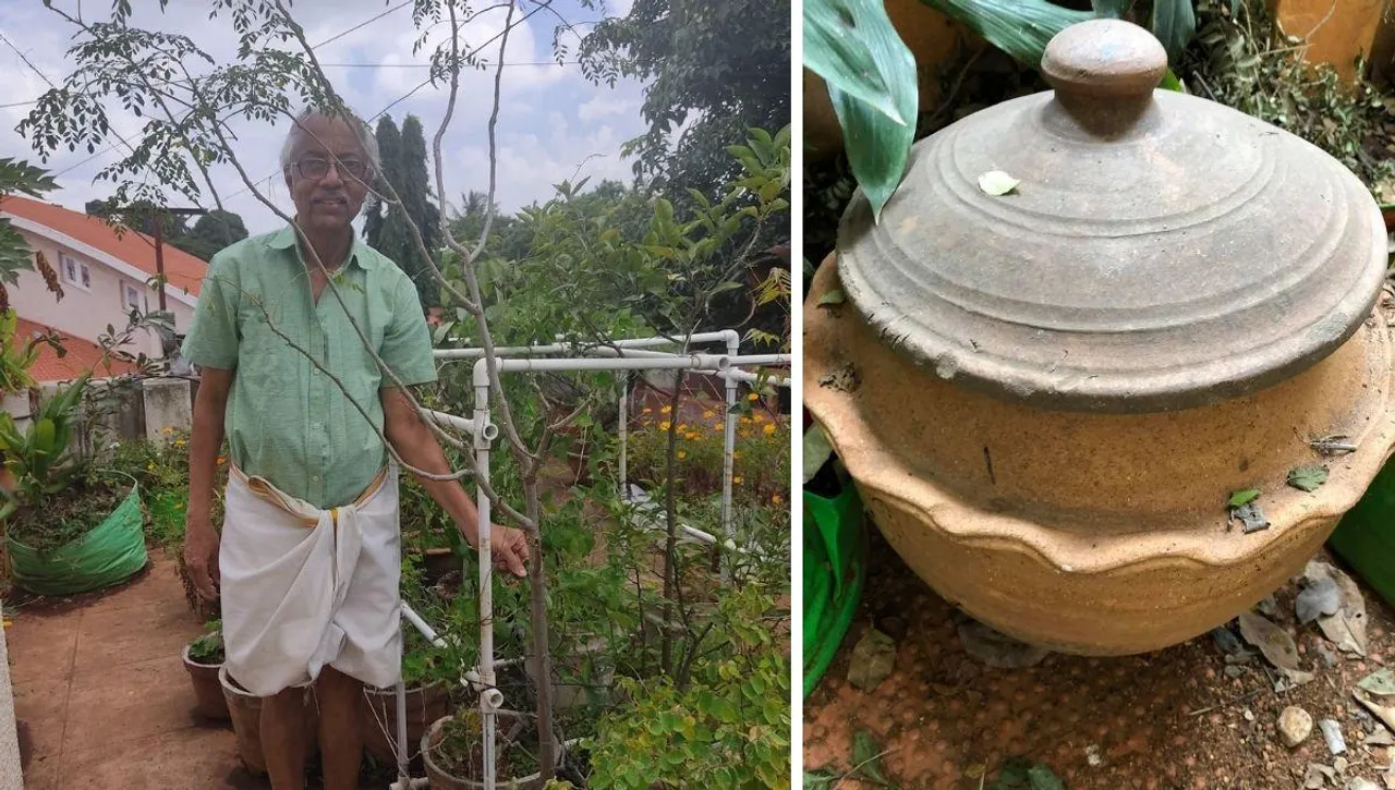 N. Ramakrishanan in his garden