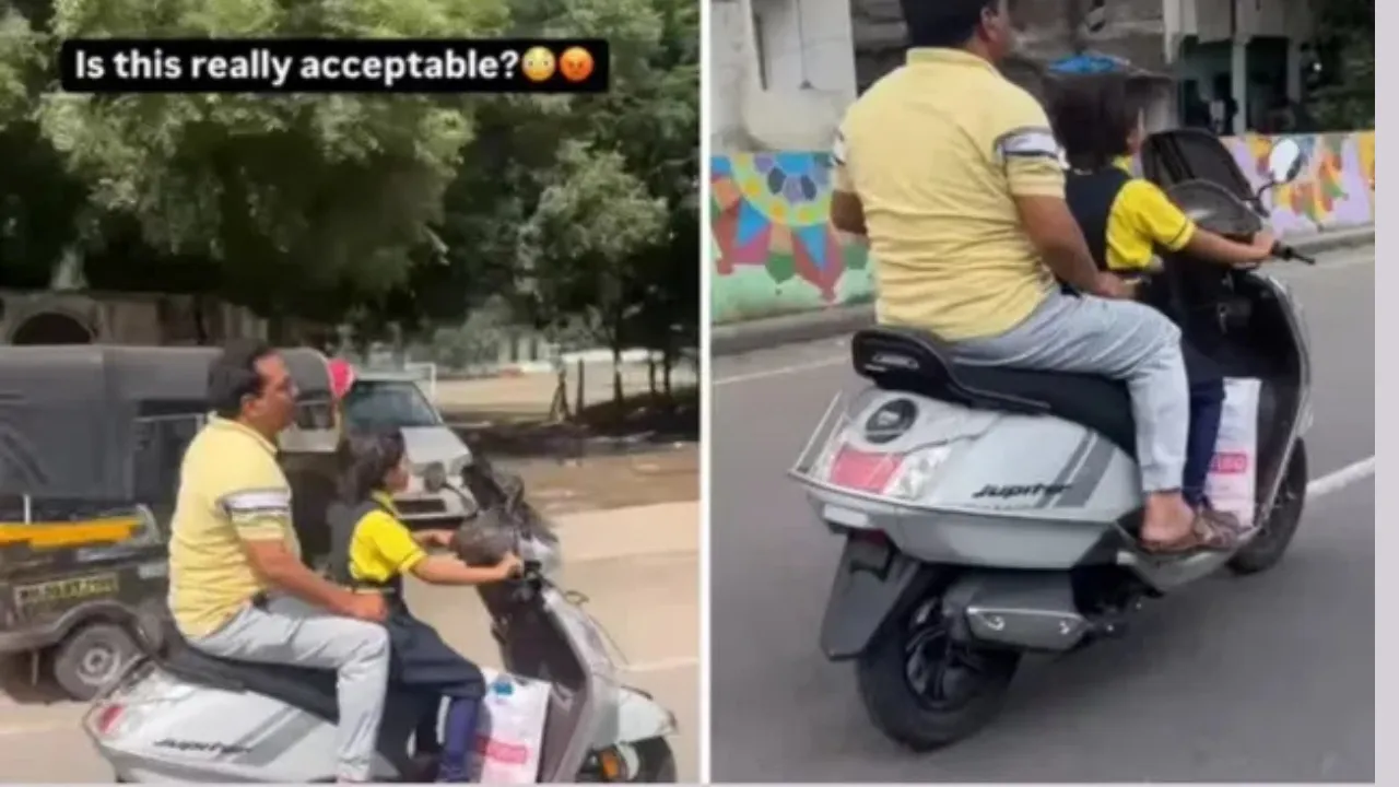 Little Girl Rides Scooter With Dad, No Helmet Sparks Debate