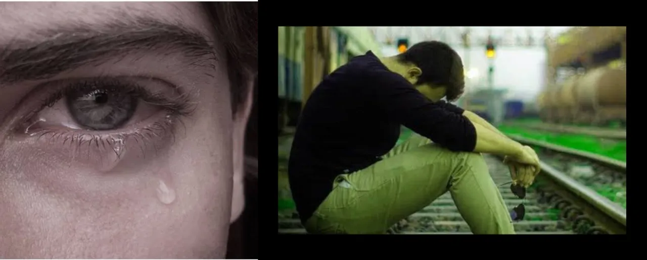 Men crying 