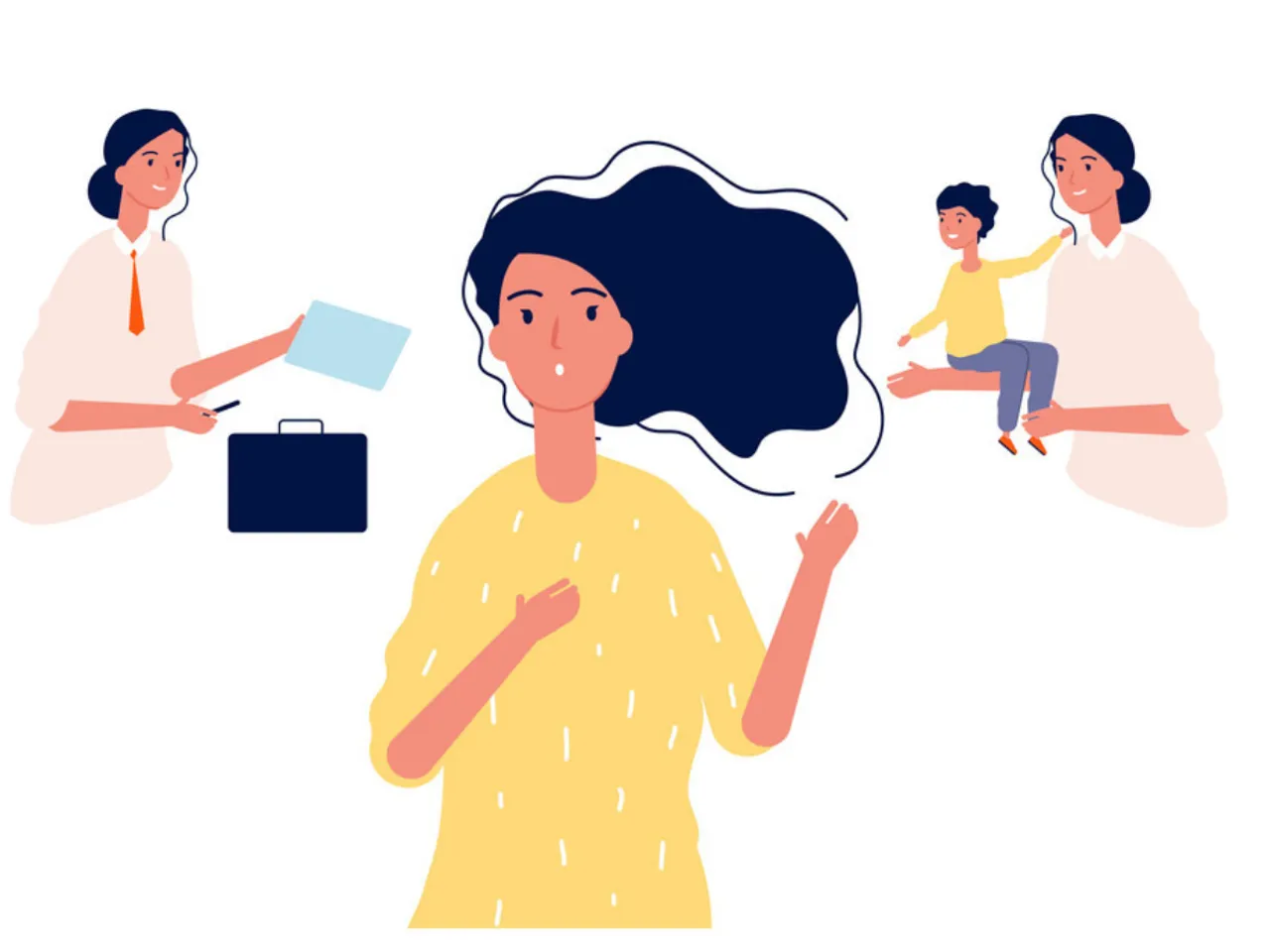 Career vs kids (vector stock)