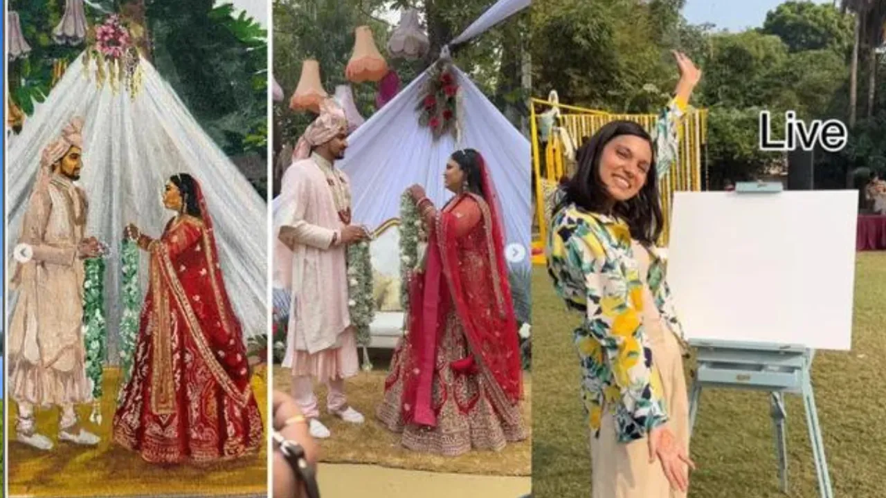 How Noor Captures Love On Canvas As Live Wedding Painter