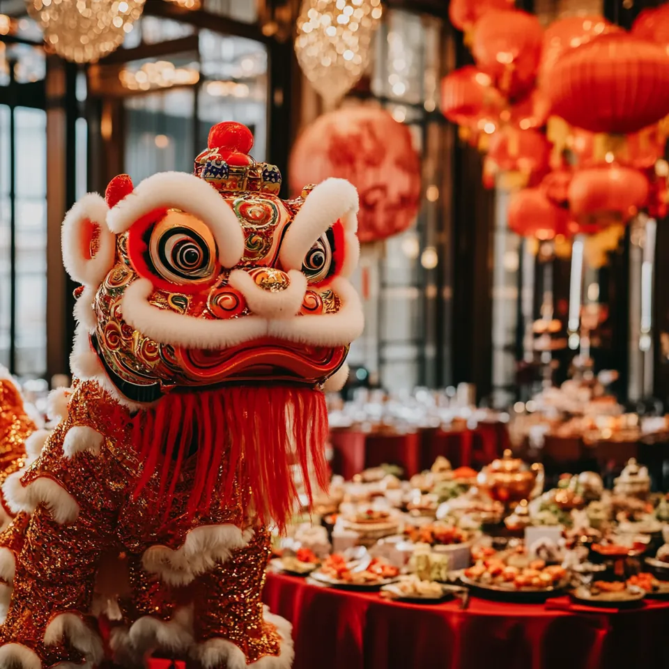 Shangri La Bengaluru Chinese new year celebration with alion