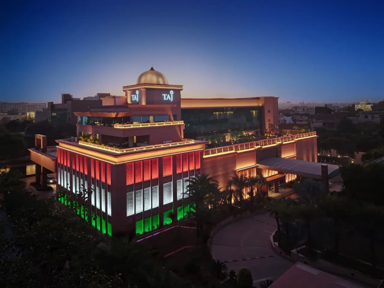 Taj Hotel & Convention Centre, Agra illuminated for Republic Day Jan.2025