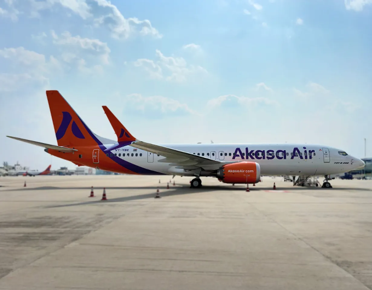 Akasa Air’s 28th Boeing 737 MAX aircraft arrives at Kempegowda International Airport, Bengaluru on 1st May 2025