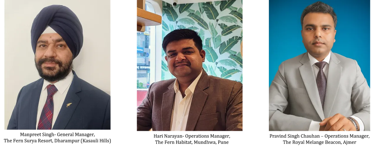 The Fern Hotels & Resorts Welcomes New Managers Across Key Locations