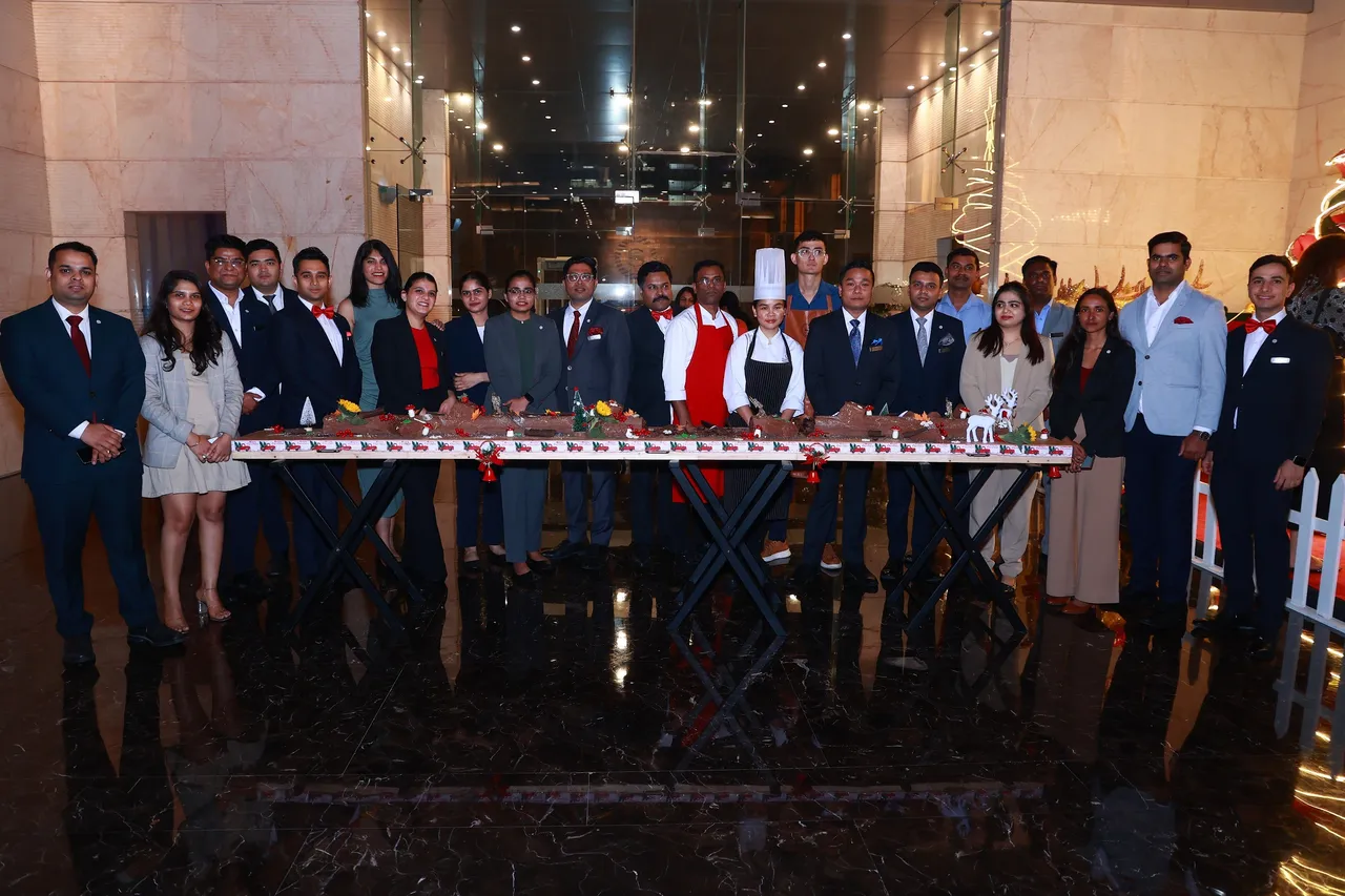 The Sheraton Hyderabad team unveils a stunning Christmas log cake
