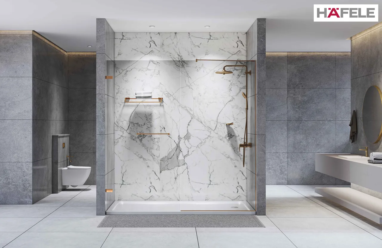 Sanctus shower cubicle by Hafele
