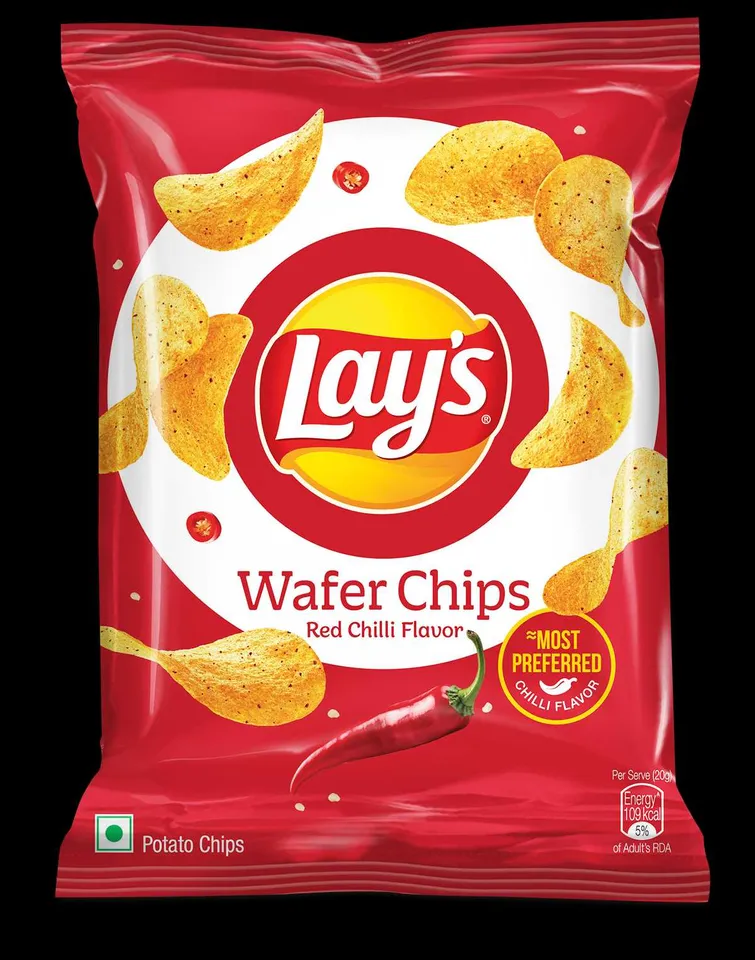 Wafer Chips Red Chilli Rs 10 more than 20g or 20g 140X200mm AI PMO New LaunchWithout Price Unit 3D FOP