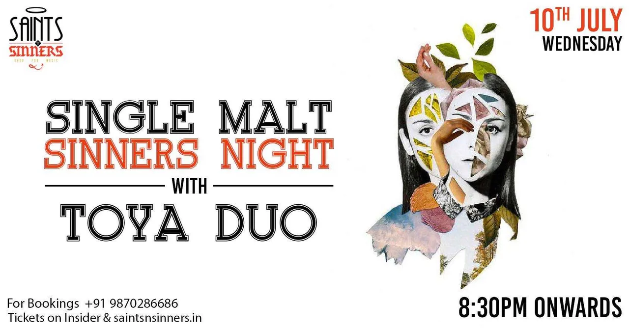 Single Malt Sinners Night with Toya Duo at Sanits N Sinners