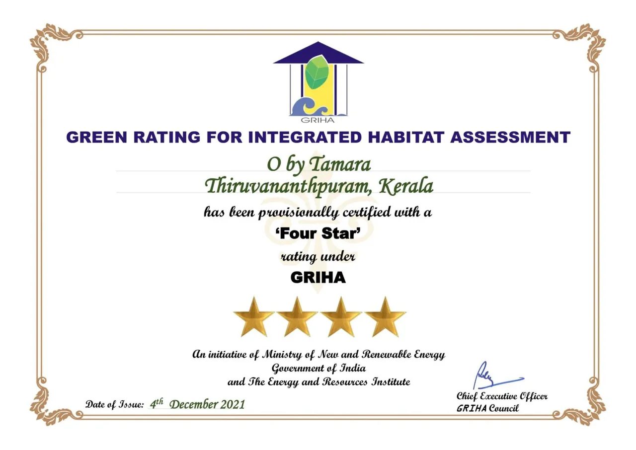 O by Tamara Receives ‘Four Star’ certification from Green Rating for Integrated Habitat Assessment