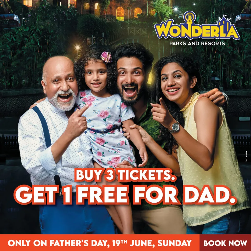 Wonderla Announces “Buy 3 Get 1 Free Offer” for Father’s Day