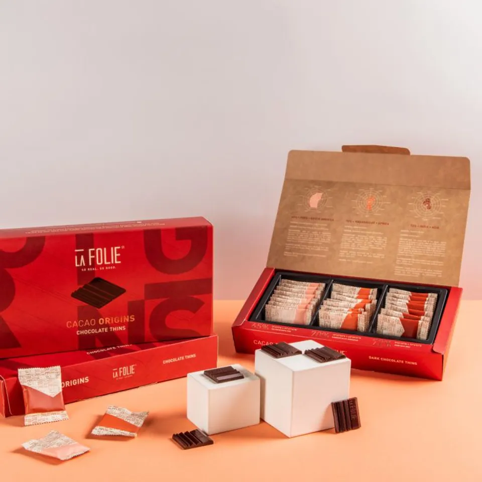 La Folie launches their limited edition of premium dark chocolate thins, Cacao Origins