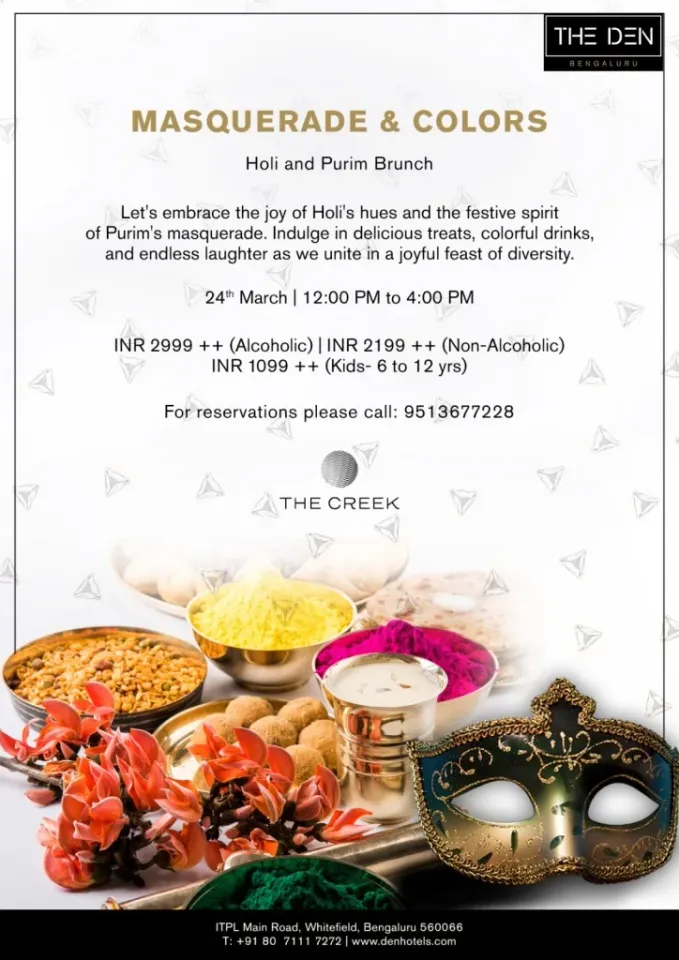 Experience the joy of Holi and Purim with a vibrant culinary journey at The Den Bengaluru
