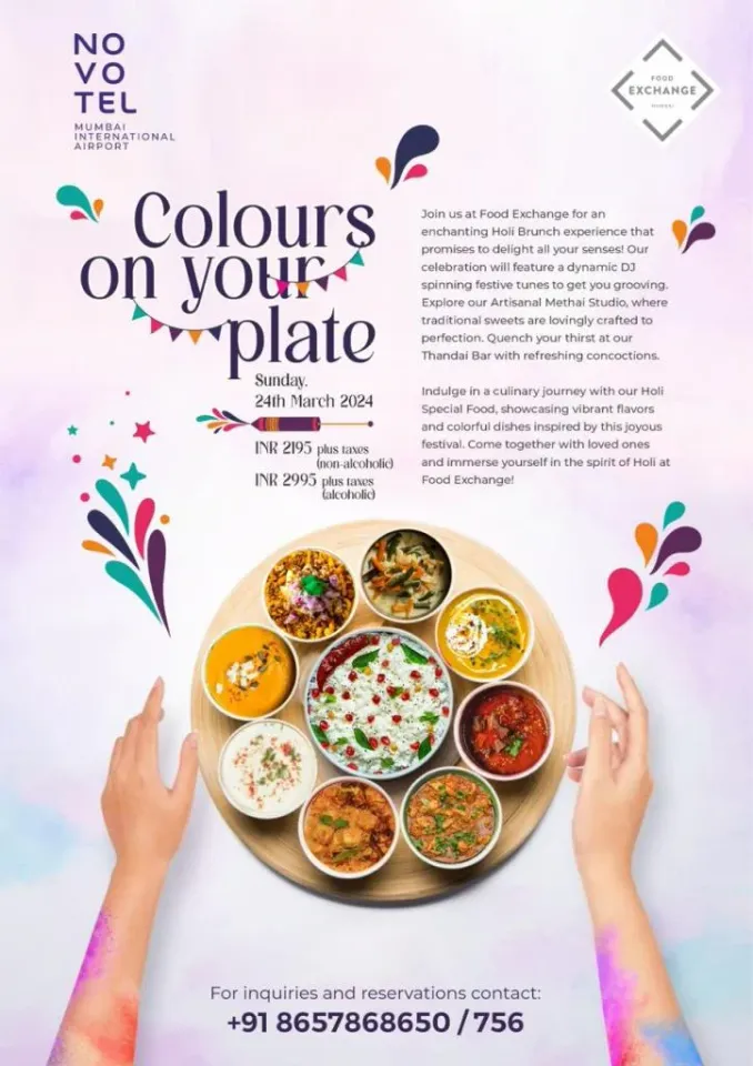 Treat your tastebuds to a culinary experience with a Holi special menu at Food Exchange, Novotel Mumbai International Airport