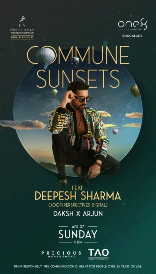 one8 Commune Bangalore Presents an Unforgettable Sundowner Evening with Techno Sensation Deepesh Sharma 
