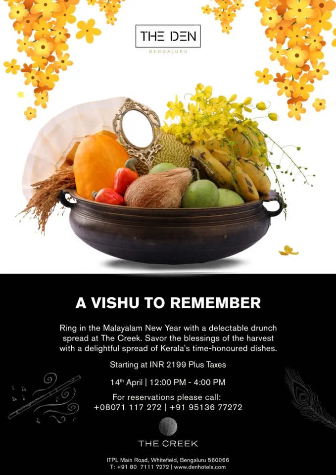 Experience the essence of Vishu, the Malayalam New Year celebration with an exclusive brunch at The Den Bengaluru