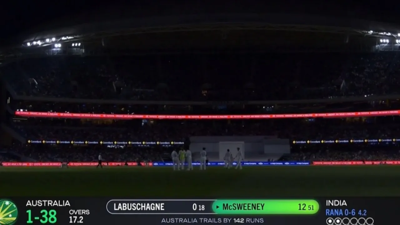 Floodlight failure in adelaide